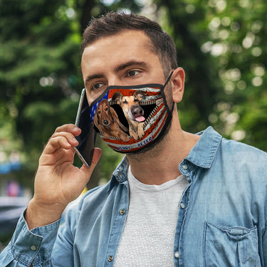 Personalized Dog Gift Idea - Angry Dog With Mowing Dog For Dog Lovers - Cloth Mask